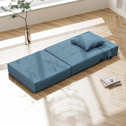 Convertible Sleeper Chair, Removable Cover, Dark Blue, 70x70x61 cm