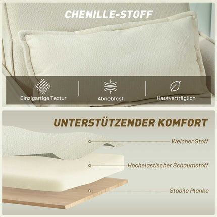 Convertible Sleeper Chair with Bed Function, Cream, 3-in-1