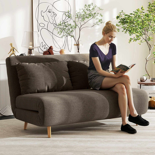Omvormbare slaapbank, verstelbare rugleuning, corduroy, draagvermogen 120 kg