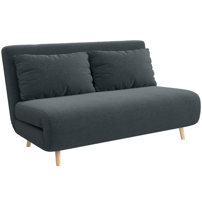 Slaapbank met verstelbare rugleuning, donkergrijs, 141x90x81 cm