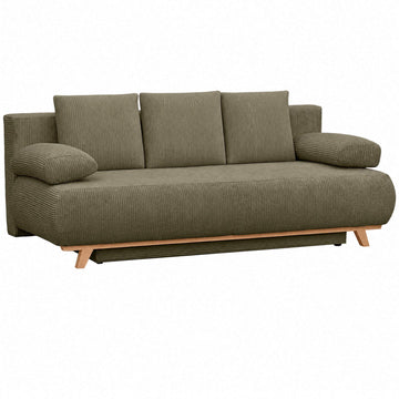 Convertible Sofa Bed with Storage, Dark Green Cord Fabric