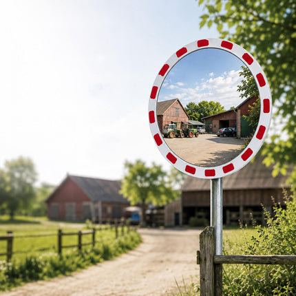 Convex Traffic Mirror, 30 cm, Shatterproof, Weather-Resistant