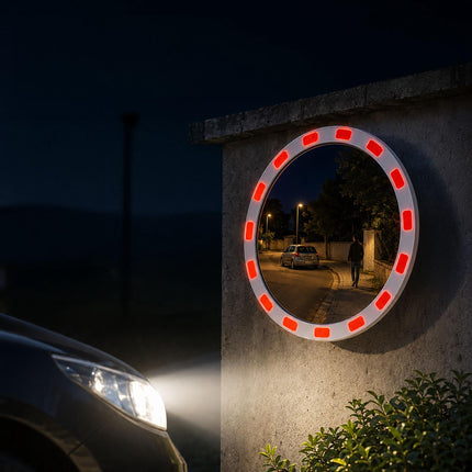 Convex Traffic Mirror, 45 cm, Shatterproof, Weather-Resistant