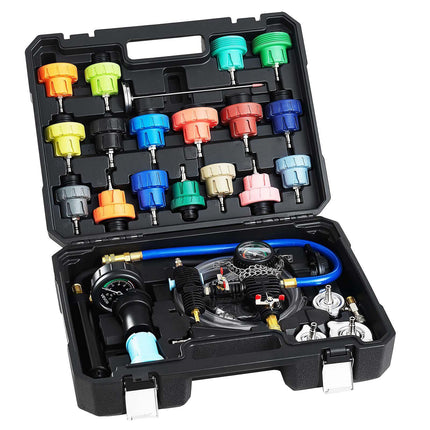 Coolant Pressure Tester Kit, 47-Piece Vacuum Refill, 3 Metal Adapters