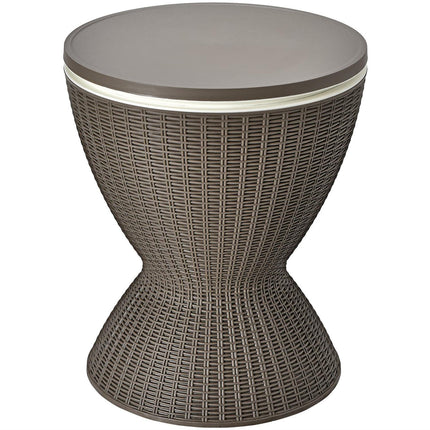 Cooler box stool garden table patio table height adjustable ice cooler drinks cooler garden table brown