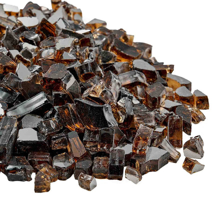 Copper Fire Pit Glass, 20 lb 1/2 in Reflective Tempered