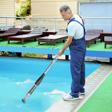 Cordless pool vacuum cleaner with light and adjustable aluminum rod