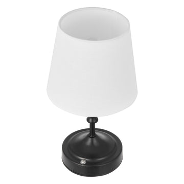 Cordless Table Lamp, Rechargeable 5200mAh, Fabric Shade, Black