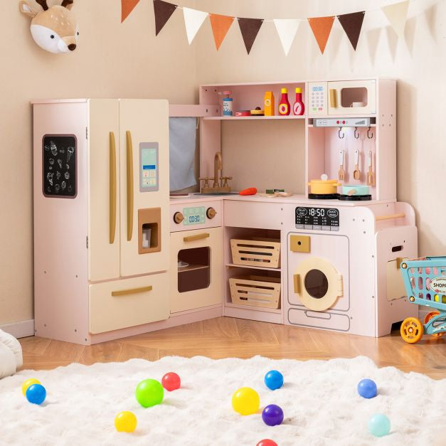 Corner Play Kitchen Set With Lights, Sounds, 22-Piece