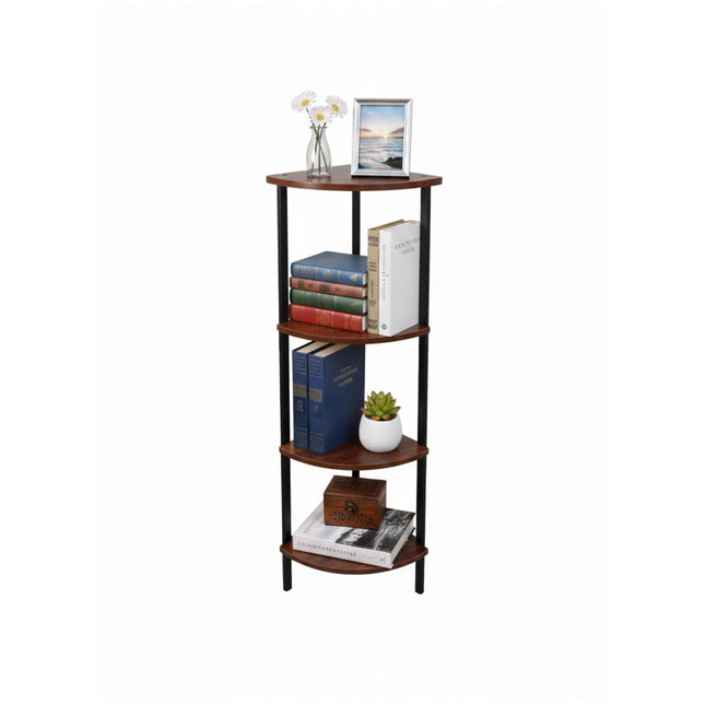 Corner Shelf, 5-Tier, Metal Frame, Wood-Effect