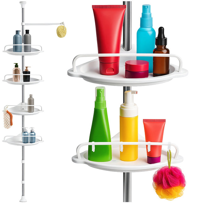 Corner Shower Shelf, Adjustable 240?310 cm, 4 Tiers