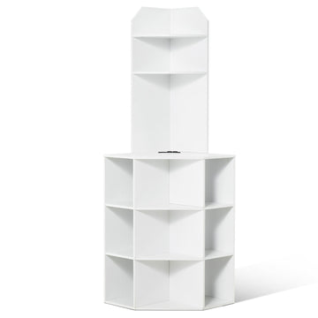 Corner Storage Cabinet, 64 Inch Tall, USB Outlets, Adjustable Shelves