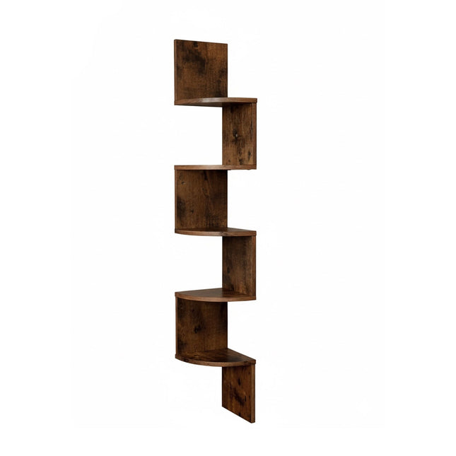 Corner Wall Shelf, 5 Tiers, Zigzag Design