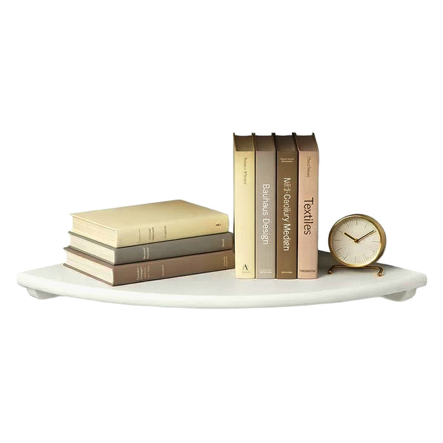 Corner Wall Shelf, Walnut, Wall-Mounted Semi-Circle