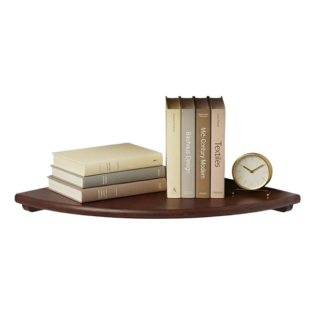 Corner Wall Shelf, Walnut, Wall-Mounted Semi-Circle