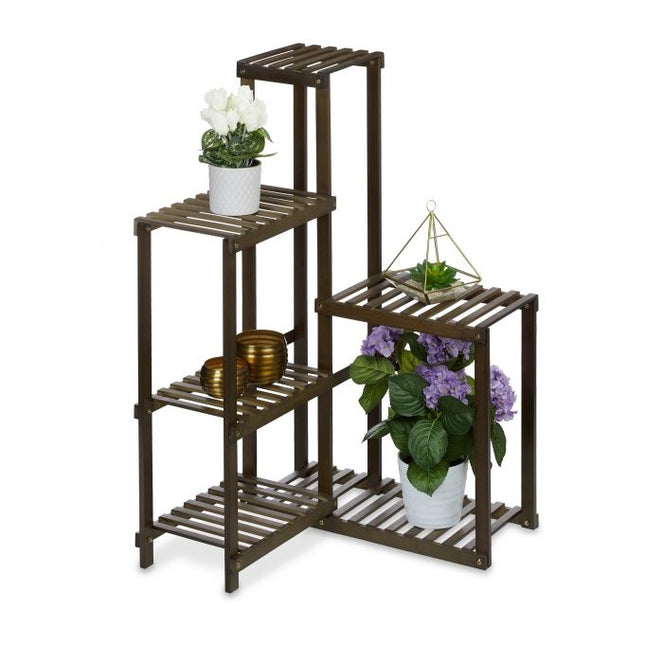 Corner shelf for plants Bamboo