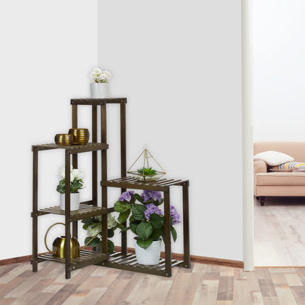 Corner shelf for plants Bamboo