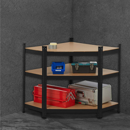Corner shelf with 5 shelves black