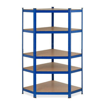 Corner shelf with 5 shelves blue