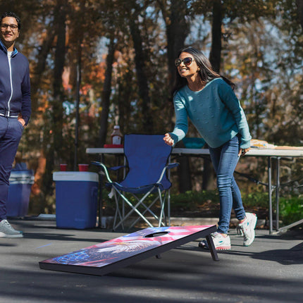 Cornhole Set 3x2 Ft MDF Boards, 8 Bean Bags, Case