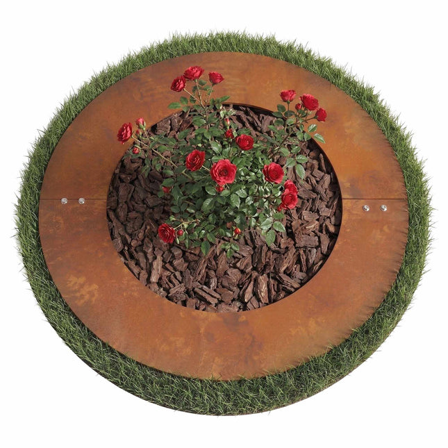 Corten Steel Tree Ring – Round Mowing Edge for Lawns