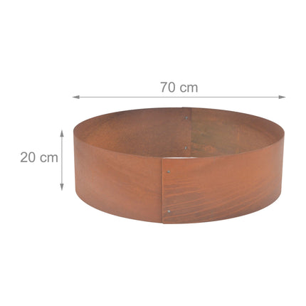 Corten Steel Tree Ring, Rust Finish, 20 x 70 cm