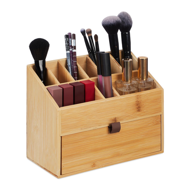 Cosmetics Organizer with 9 Compartments and Drawer