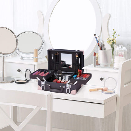 Cosmetics box with mirror