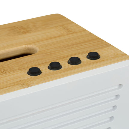 Cosmetic tissue box in radio design