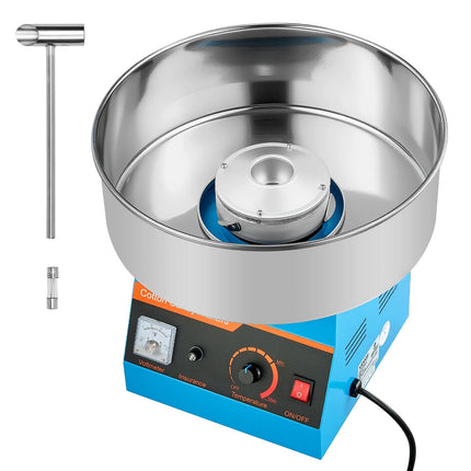 Cotton Candy Machine 1000W, 38cm Stainless Bowl, Blue
