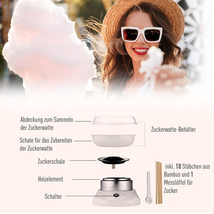 White cotton candy machine - easy to use for parties
