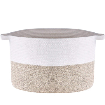 Cotton Rope Storage Basket, 67L, 20x20x13 In, Handles