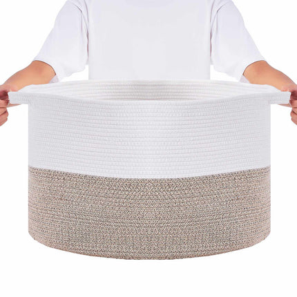 Cotton Rope Storage Basket, 67L, 20x20x13 In, Handles
