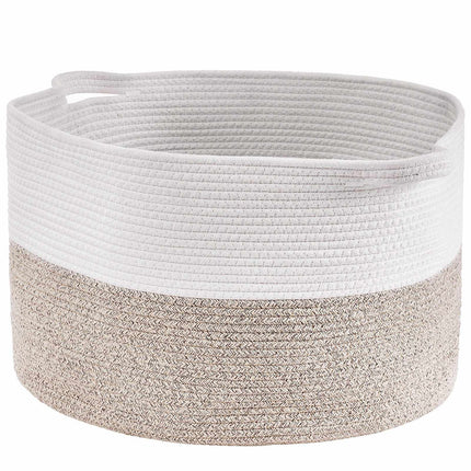 Cotton Rope Storage Basket, 67L, 20x20x13 In, Handles