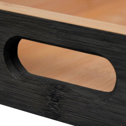 Couch Snack Bar – Bamboo Tray With 3 Stainless Bowls