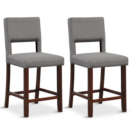 Counter-Height Bar Chair Set, 2-Piece, Hollow Back, Rubberwood Legs