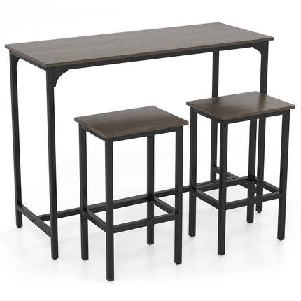 Counter-Height Dining Set with Table & 2 Stools, Industrial Style