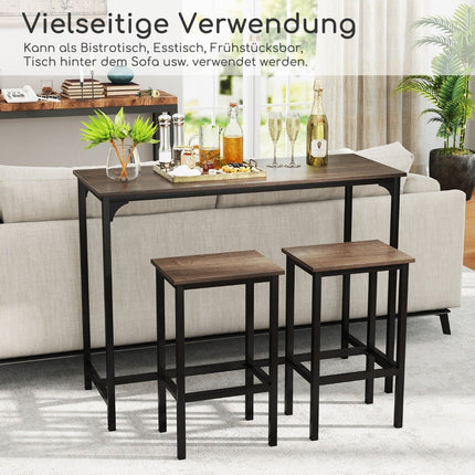 Counter-Height Dining Set with Table & 2 Stools, Industrial Style