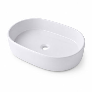 Countertop Ceramic Washbasin, White, 55 x 34 x 14.5 cm
