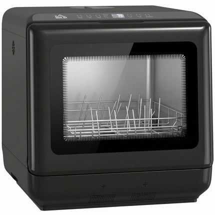 Countertop Dishwasher, 6L Tank, 5 Programs, Black