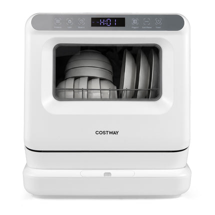 Countertop Dishwasher with 8.25L Tank, 6 Programs, White