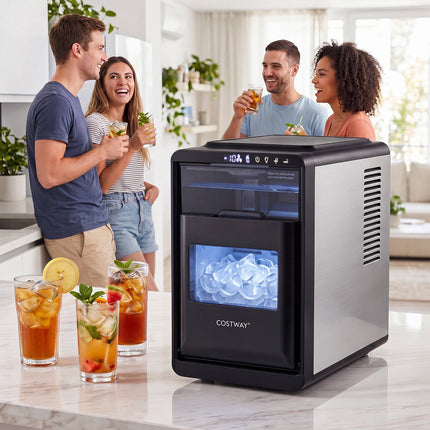 Countertop Ice Maker, 12kg/Day, 11 Thickness Levels, Grey