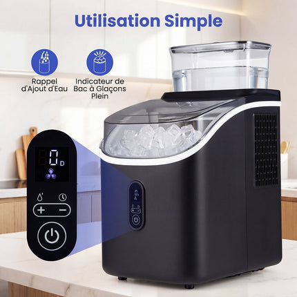 Countertop Ice Maker, 15kg/Day, 16 Cubes in 13 Min, Black