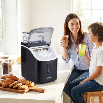 Countertop Ice Maker, 15kg/Day, 16 Cubes in 13 Min, Black