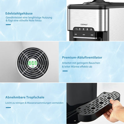 Countertop Water Dispenser, Hot Cold Ice Maker, Silver