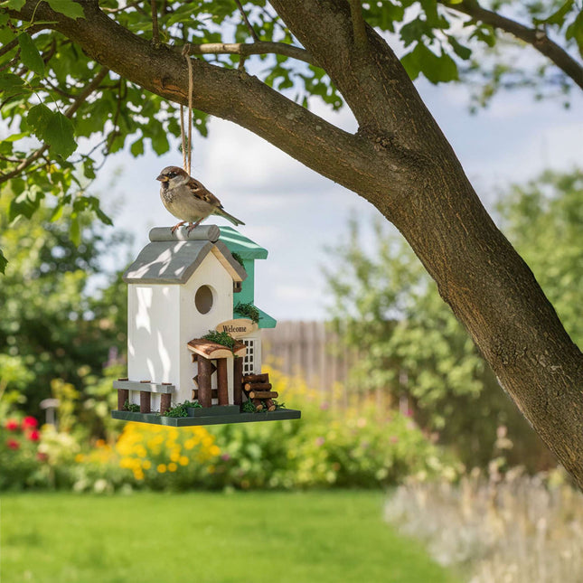 Country-Style Birdhouse, Weatherproof Pine