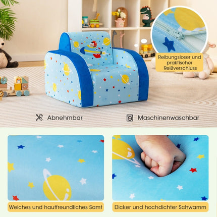 Cozy 3-in-1 convertible children's armchair children's folding sofa 92 x 47 x 29 cm blue