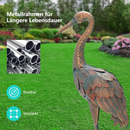 Crane Garden Statues Set, Metal, 2-Piece, Weatherproof