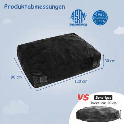 Crash Pad Sensory Mat, 47"x35.5", Foam Blocks, Washable Cover