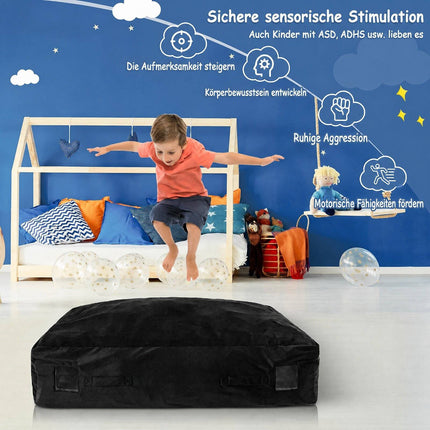 Crash Pad Sensory Mat, 47"x35.5", Foam Blocks, Washable Cover
